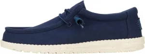 HEYDUDE Men's Wally Canvas Navy Size 12, Men’s Shoes, Slip-on Loafers, Comfortable & Light-Weight