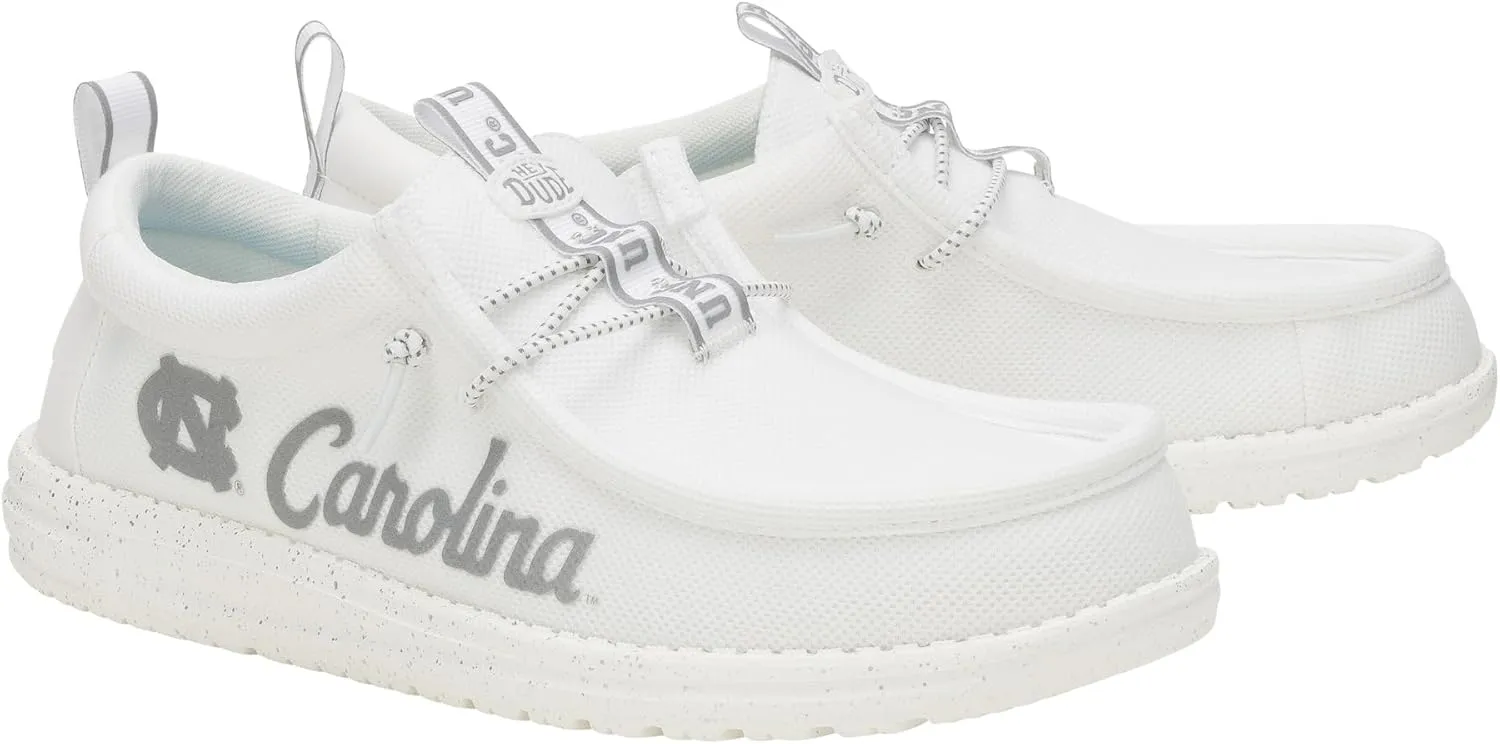HEYDUDE Wally Collegiate Whites, Men’s Shoes, Men's Slip-on Loafers, Comfortable & Light-Weight