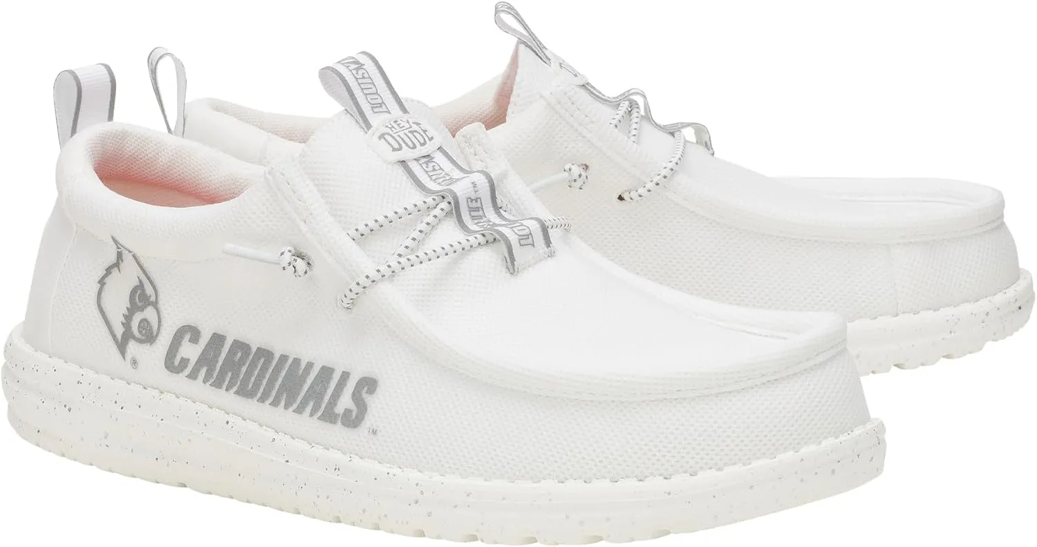 HEYDUDE Wally Collegiate Whites, Men’s Shoes, Men's Slip-on Loafers, Comfortable & Light-Weight