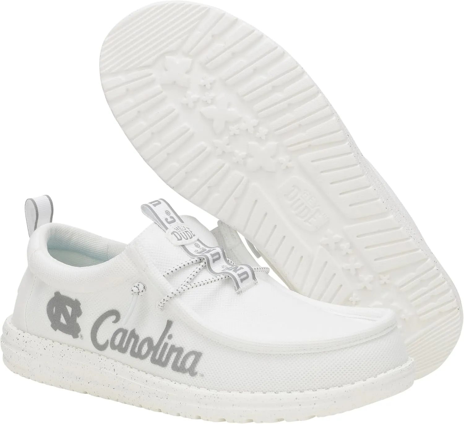 HEYDUDE Wally Collegiate Whites, Men’s Shoes, Men's Slip-on Loafers, Comfortable & Light-Weight