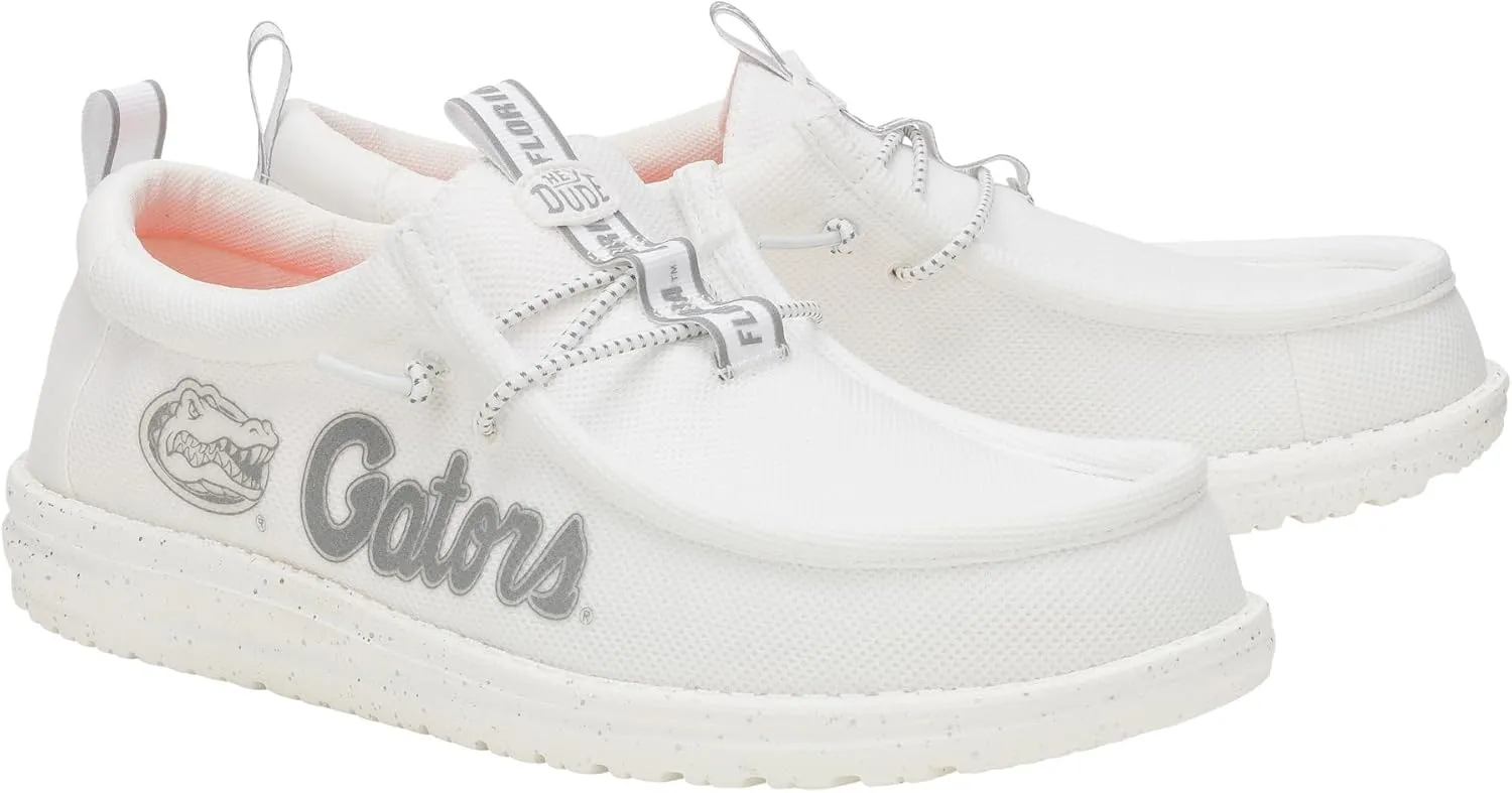 HEYDUDE Wally Collegiate Whites, Men’s Shoes, Men's Slip-on Loafers, Comfortable & Light-Weight