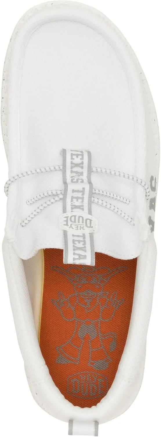 HEYDUDE Wally Collegiate Whites, Men’s Shoes, Men's Slip-on Loafers, Comfortable & Light-Weight