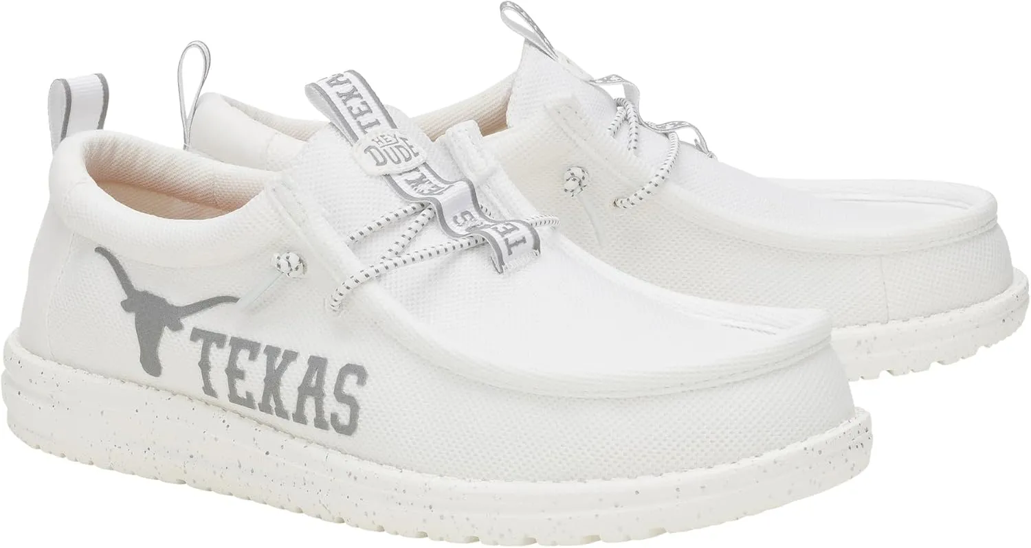 HEYDUDE Wally Collegiate Whites, Men’s Shoes, Men's Slip-on Loafers, Comfortable & Light-Weight