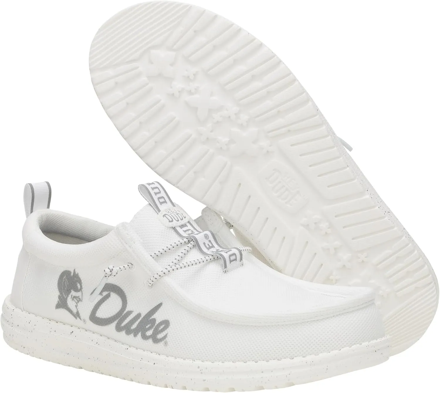 HEYDUDE Wally Collegiate Whites, Men’s Shoes, Men's Slip-on Loafers, Comfortable & Light-Weight
