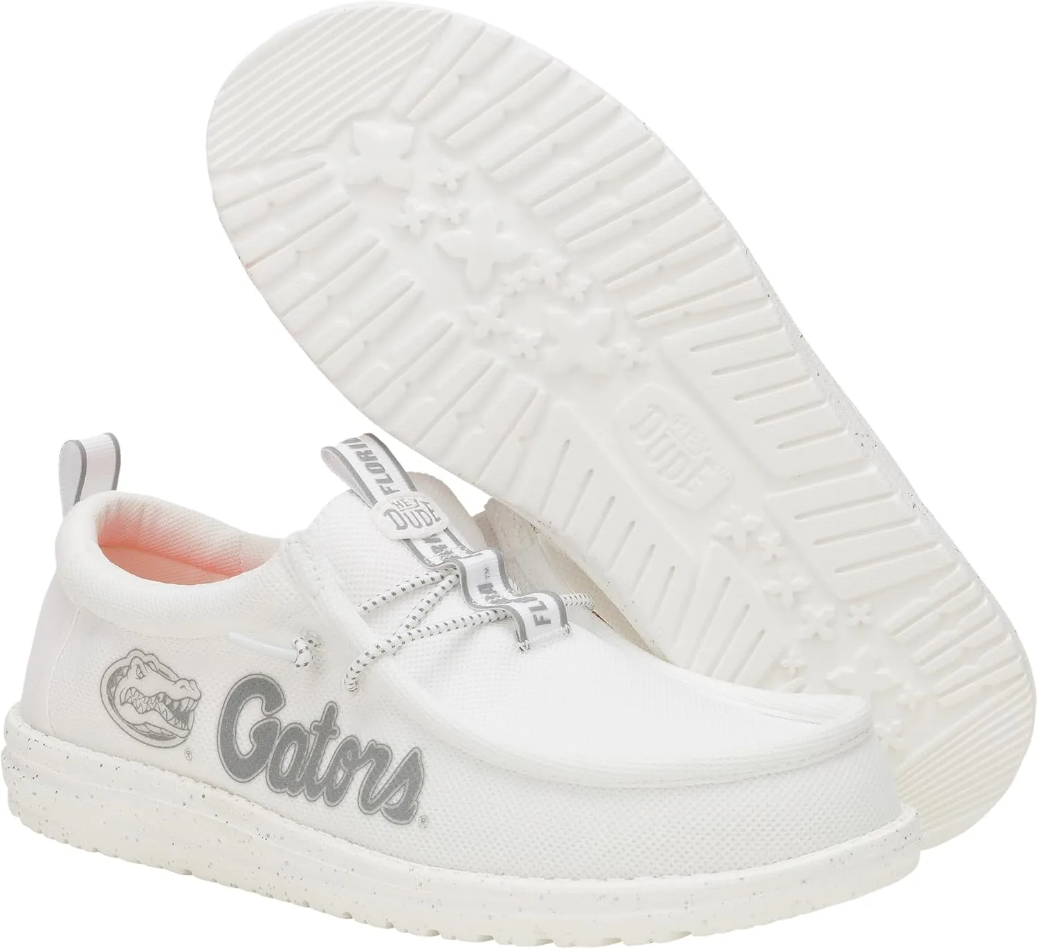 HEYDUDE Wally Collegiate Whites, Men’s Shoes, Men's Slip-on Loafers, Comfortable & Light-Weight