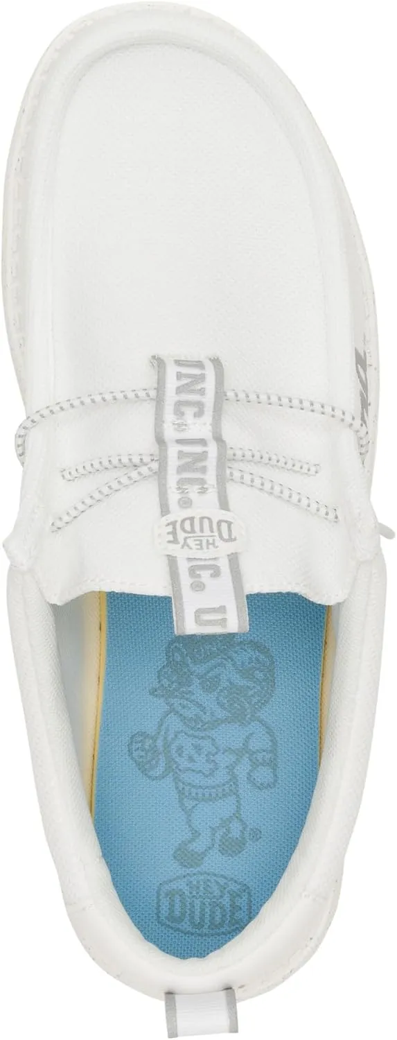 HEYDUDE Wally Collegiate Whites, Men’s Shoes, Men's Slip-on Loafers, Comfortable & Light-Weight
