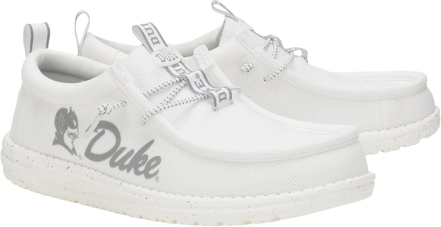 HEYDUDE Wally Collegiate Whites, Men’s Shoes, Men's Slip-on Loafers, Comfortable & Light-Weight
