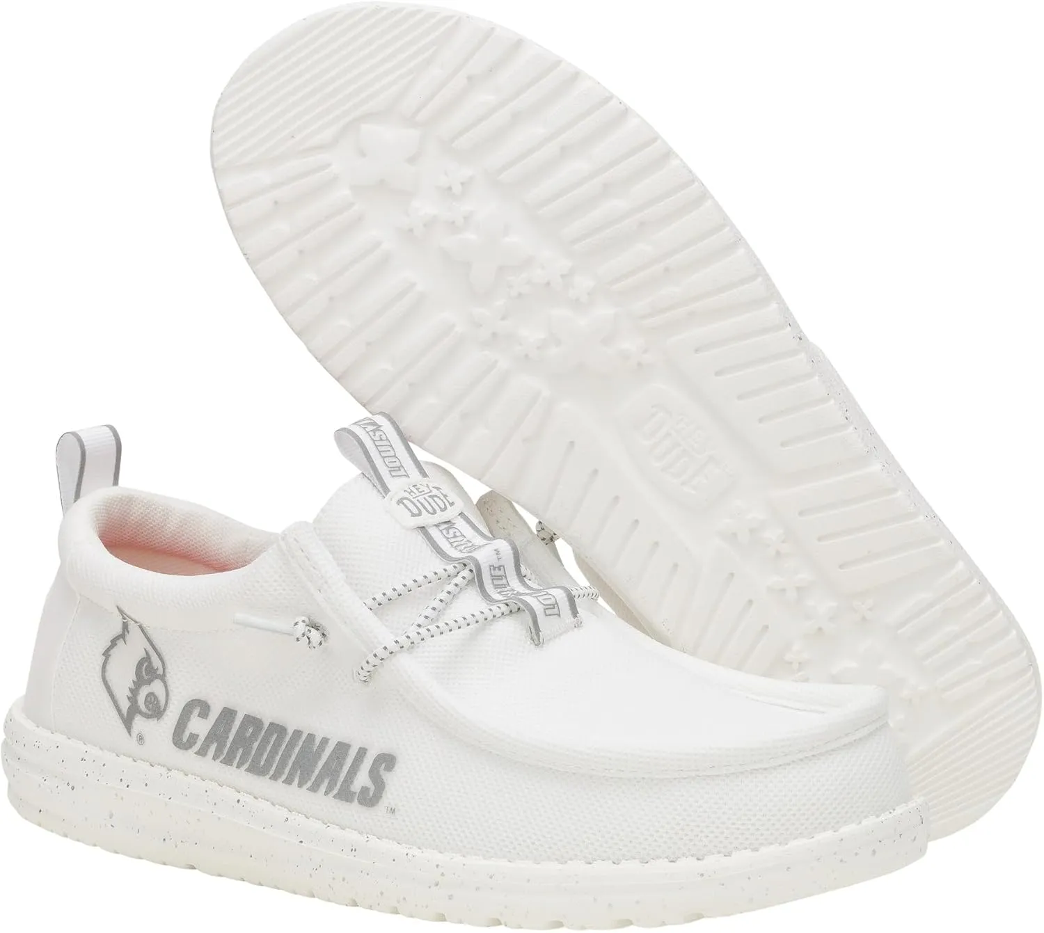 HEYDUDE Wally Collegiate Whites, Men’s Shoes, Men's Slip-on Loafers, Comfortable & Light-Weight