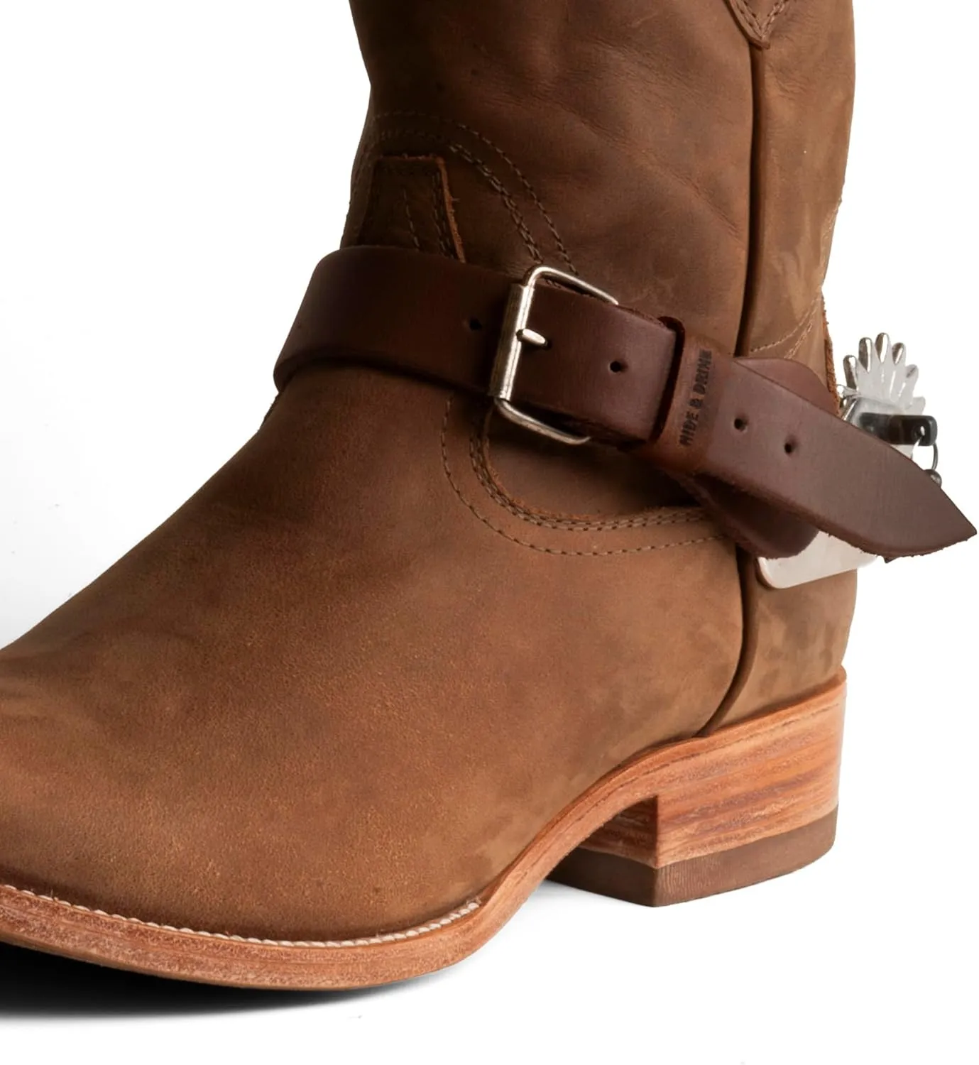 Hide & Drink, Set of 2 Single Spur Straps for Cowboy, Men and Women's Boots Equipment, Rodeo, Equestrian, Full Grain Leather, Handmade Western Accessories