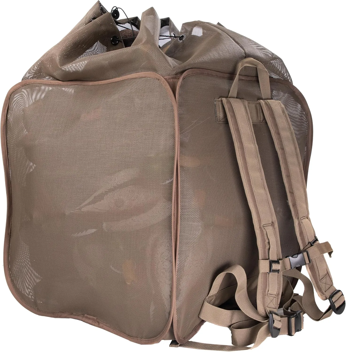 Higdon Outdoors Stand Alone Mesh Decoy Bag (36 Standard Decoy Capacity) | Comfortable Waterfowl Hunting Decoy Bag with Padded Backpack Straps | Compatable with Higdon FLATs