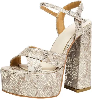 High Heels Women Platform Open Toe Sandals Chunky Heel Ankle Strap Pumps Summer Dress Party Shoes 14.5cm