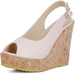 High Heels Women's Peep Toe Wedge Heel Platform Sandals Slingback Casual Party Dress Pumps Shoes 12cm