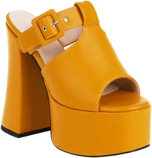 High Heels Womens Platform Chunky Heel Mules Open Toe Sandals Slip On Slides Dress Party Pumps Shoes 15cm
