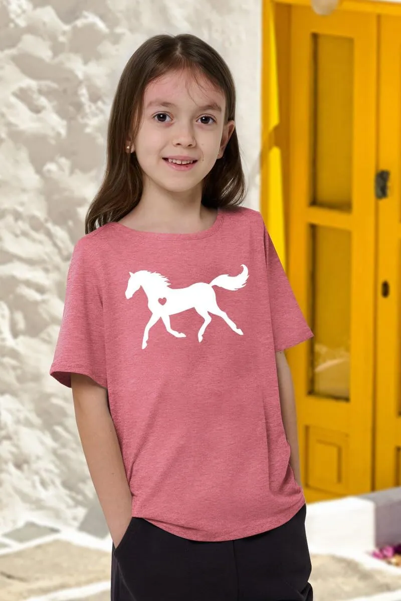 Horse Shirts for Girls Love Horses Shirt Youth Horseback Riding Casual Animal Graphic Tees 8-15 Year Old