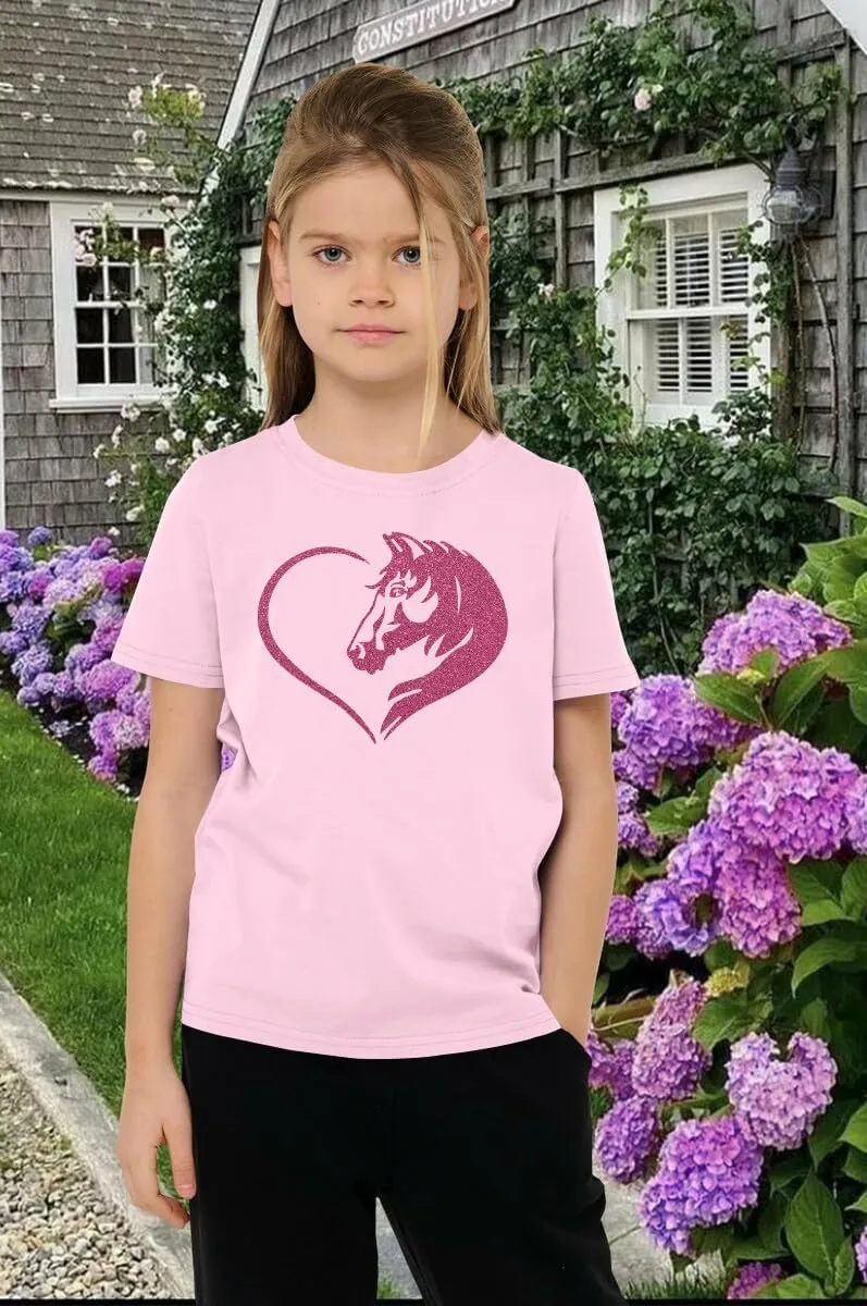 Horse Shirts for Girls Love Horses Shirt Youth Horseback Riding Casual Animal Graphic Tees 8-15 Year Old