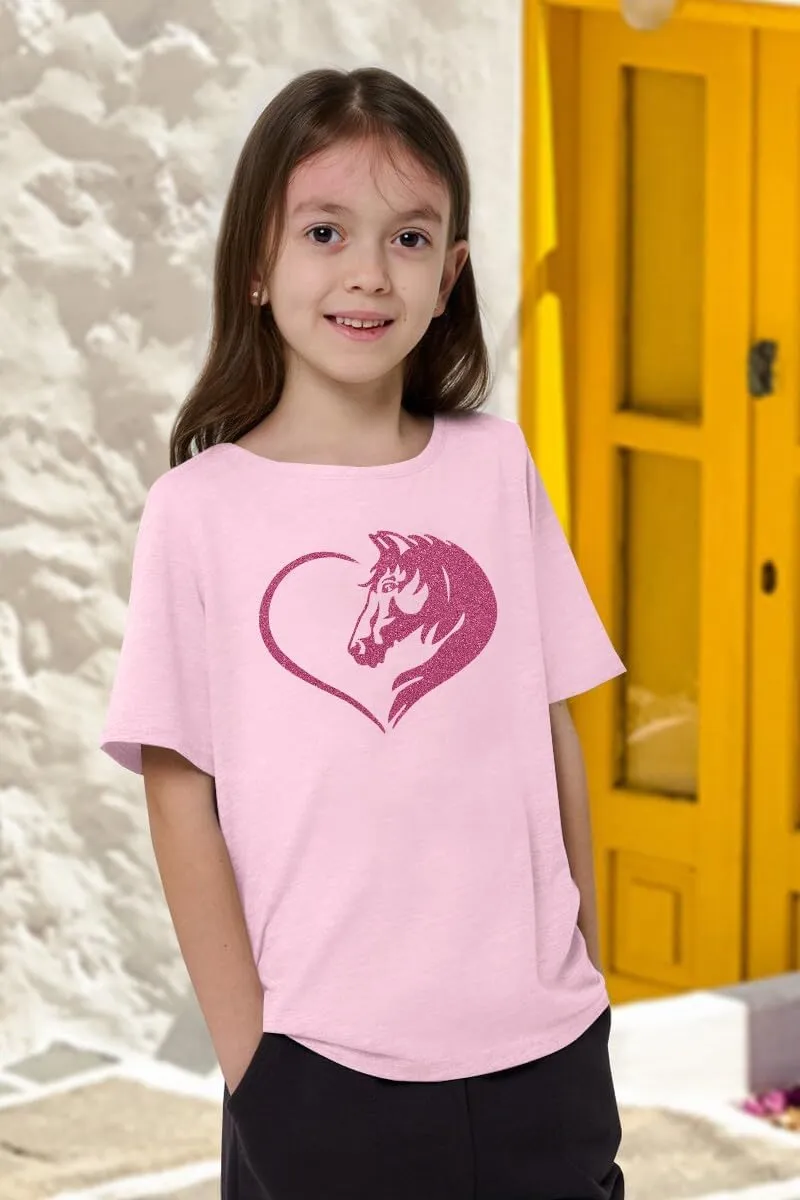 Horse Shirts for Girls Love Horses Shirt Youth Horseback Riding Casual Animal Graphic Tees 8-15 Year Old