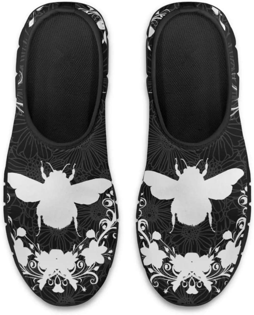 Howilath Boho Floral Mens Slip on Loafers Running Sneakers Casual Sport Shoes Hands Free Shoes with Anti-Slip Sole