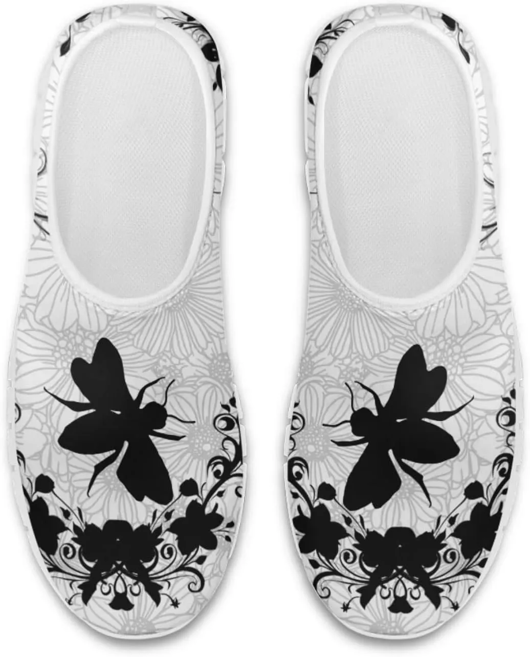 Howilath Boho Flower Slip on Shoes for Men Women Animal Print Casual Loafers Running Sneakers Anti-Skid Fashion Shoes