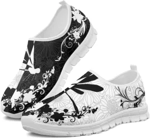 Howilath Boho Flower Slip on Shoes for Men Women Animal Print Casual Loafers Running Sneakers Anti-Skid Fashion Shoes