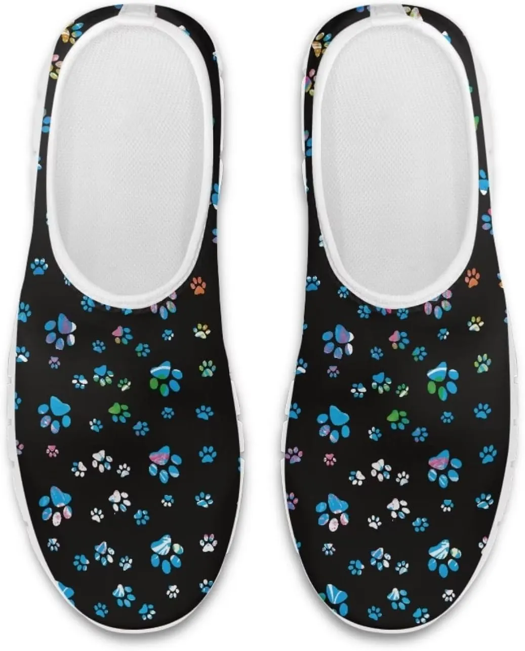 Howilath Dog Paw Print Slip on Loafers for Women Anti-Skid Running Sneakers Breathable Casual Shoes