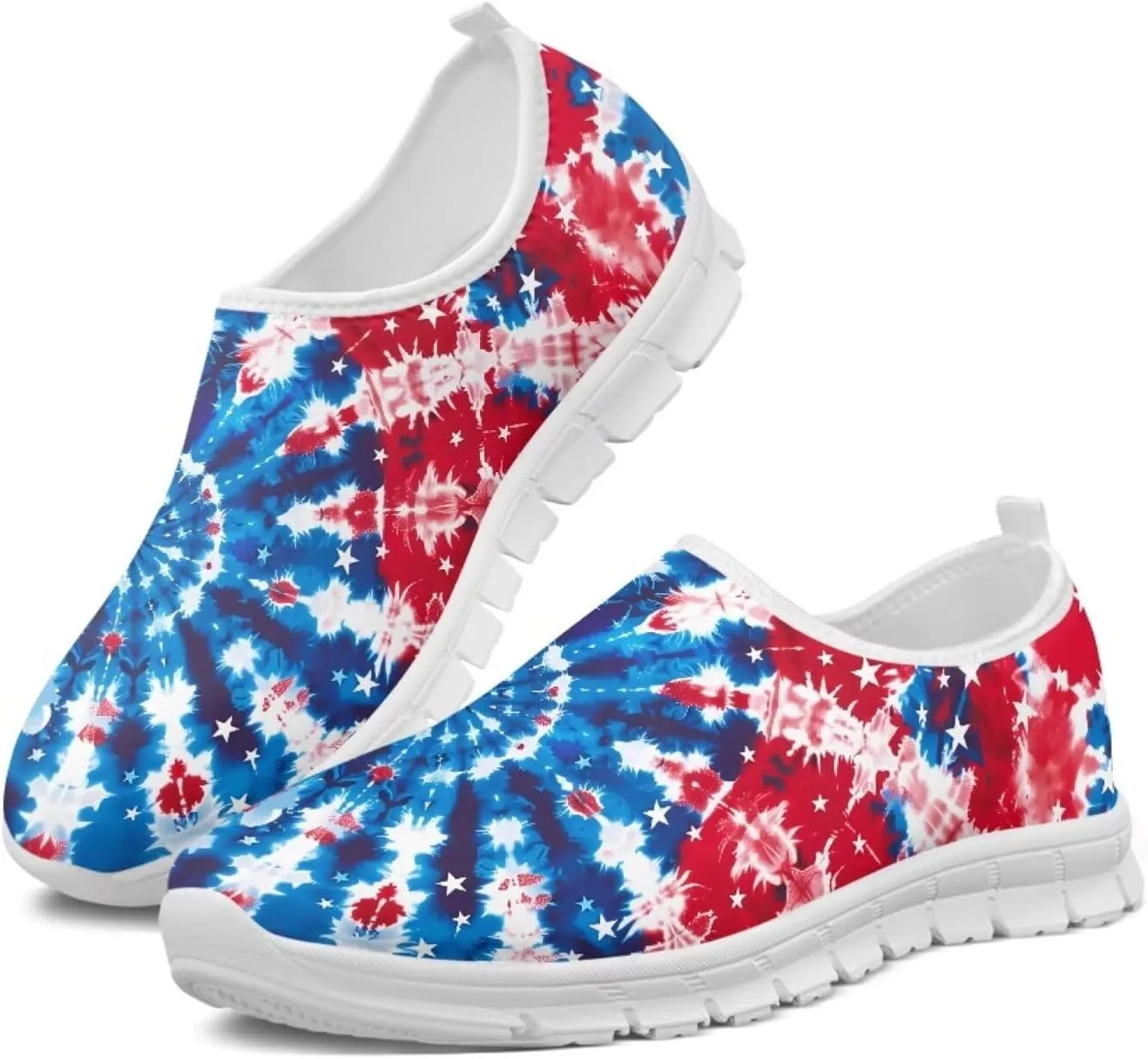 Howilath Flag Print Mens Slip on Shoes Casual Running Sneakers Anti-Skid Loafers with EVA Sole