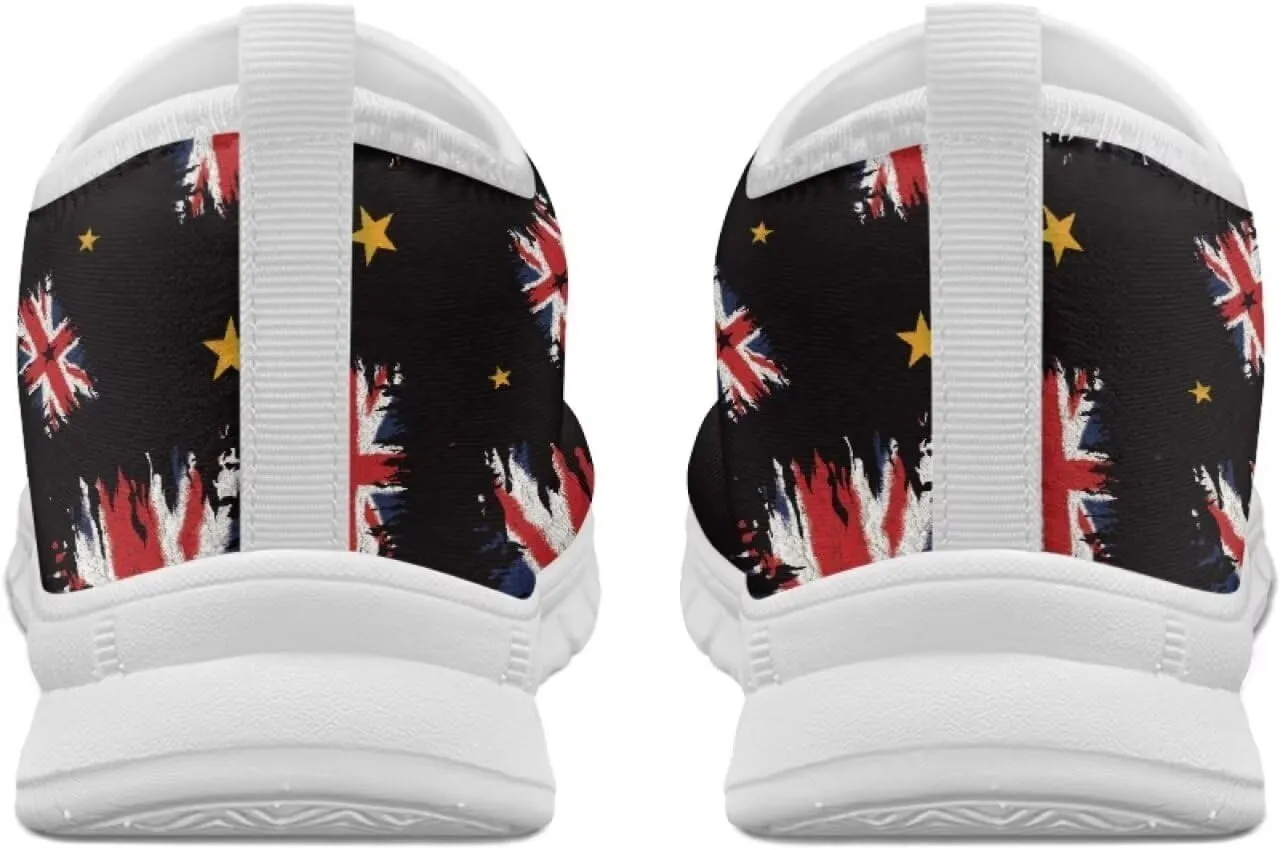 Howilath Flag Print Mens Slip on Shoes Casual Running Sneakers Anti-Skid Loafers with EVA Sole