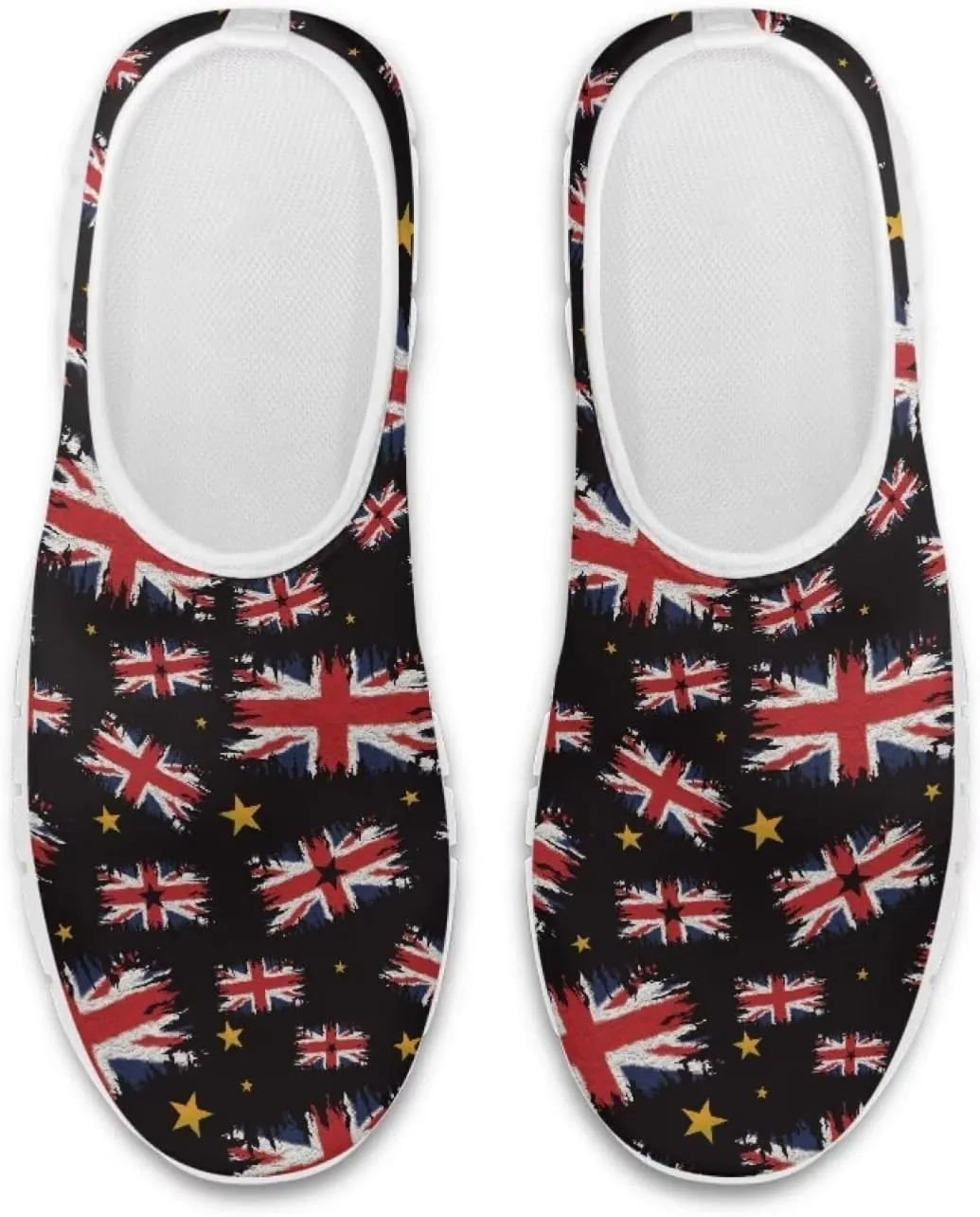Howilath Flag Print Mens Slip on Shoes Casual Running Sneakers Anti-Skid Loafers with EVA Sole