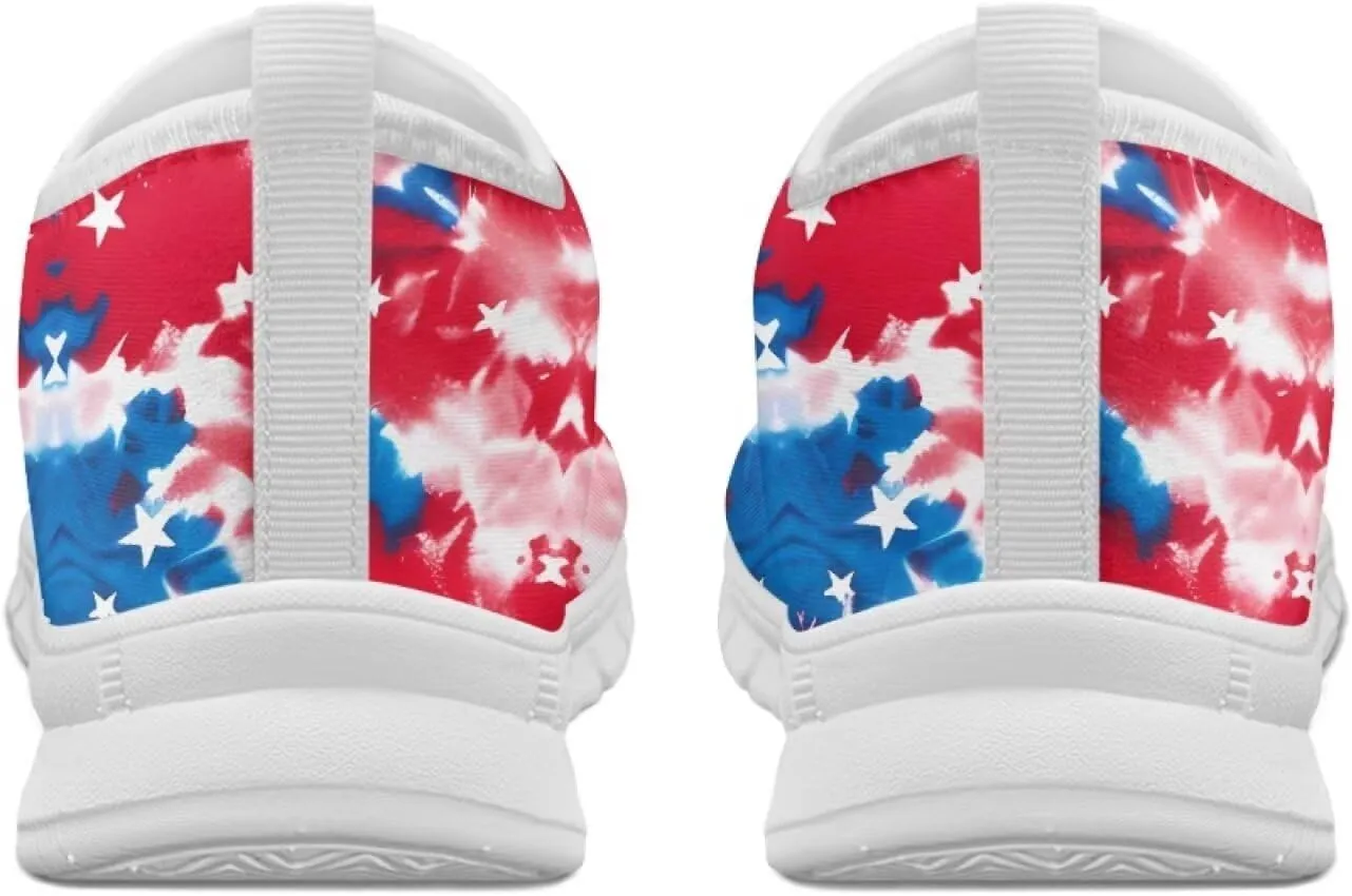 Howilath Flag Print Mens Slip on Shoes Casual Running Sneakers Anti-Skid Loafers with EVA Sole