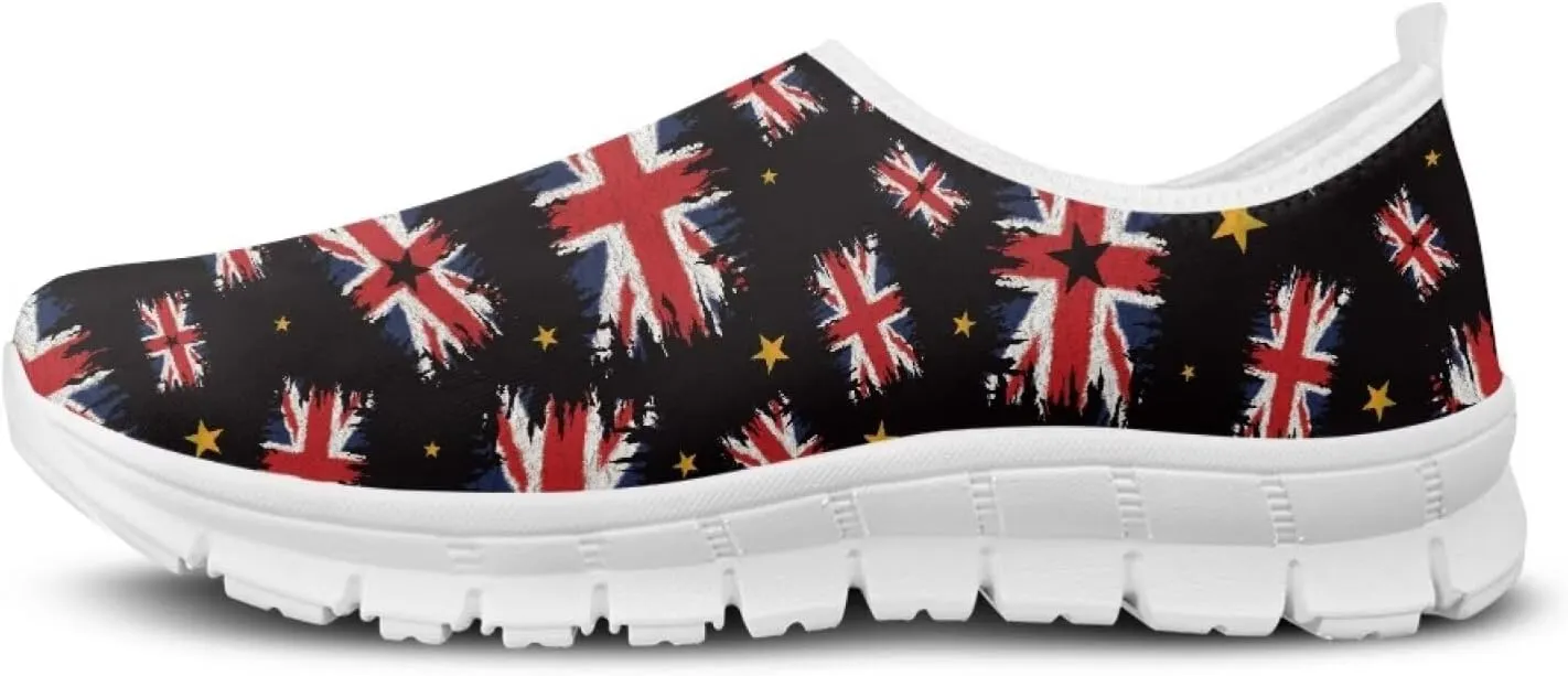Howilath Flag Print Mens Slip on Shoes Casual Running Sneakers Anti-Skid Loafers with EVA Sole