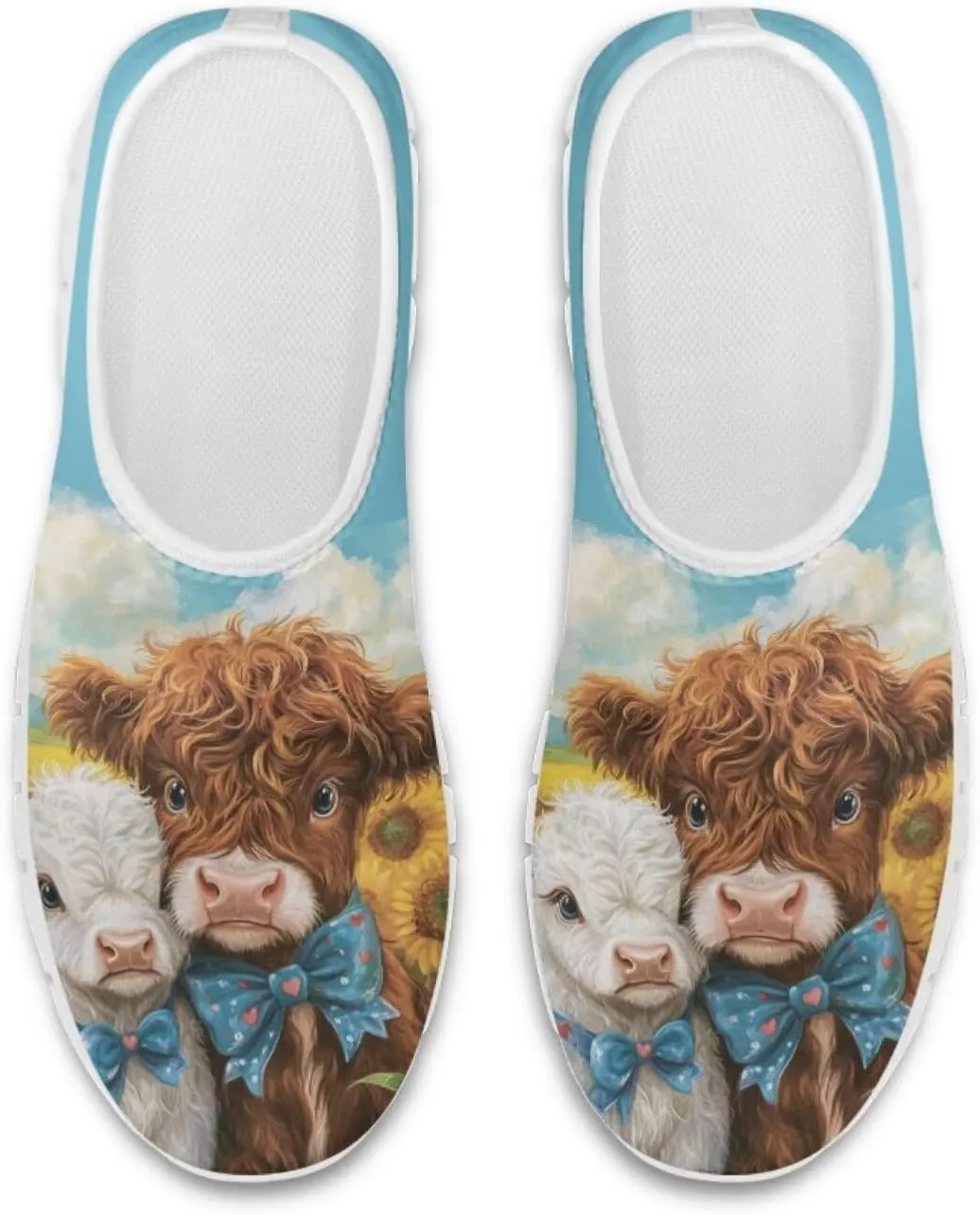 Howilath Horse & Cow Print Slip on Loafers for Women Tennis Sneakers Fashion Running Shoes Casual Hands Free Shoes