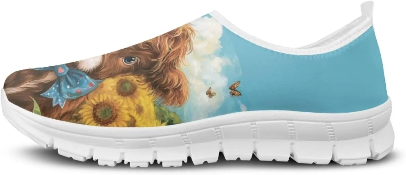 Howilath Horse & Cow Print Slip on Loafers for Women Tennis Sneakers Fashion Running Shoes Casual Hands Free Shoes