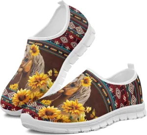 Howilath Western Aztec Slip on Loafers for Women Casual Shoes Anti-Skid Running Sneakers for Travel Indoor Training