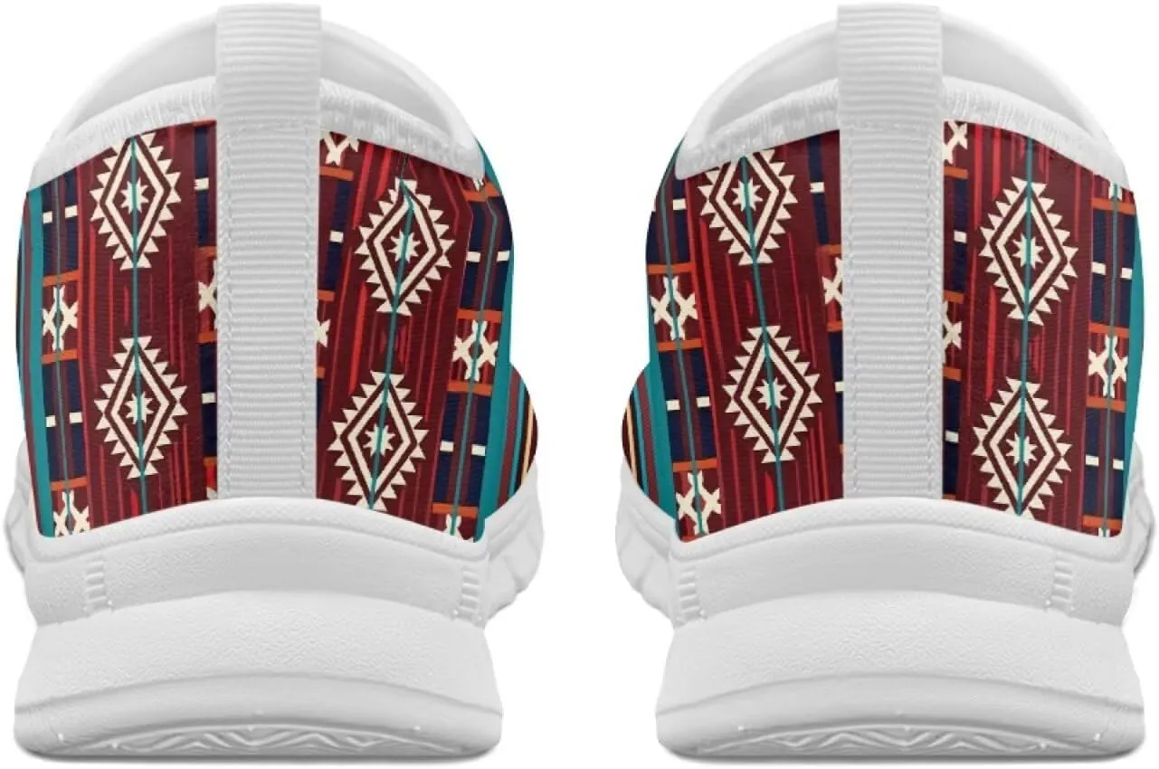 Howilath Western Aztec Slip on Loafers for Women Casual Shoes Anti-Skid Running Sneakers for Travel Indoor Training