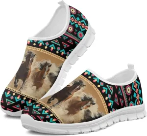 Howilath Western Aztec Slip on Loafers for Women Casual Shoes Anti-Skid Running Sneakers for Travel Indoor Training