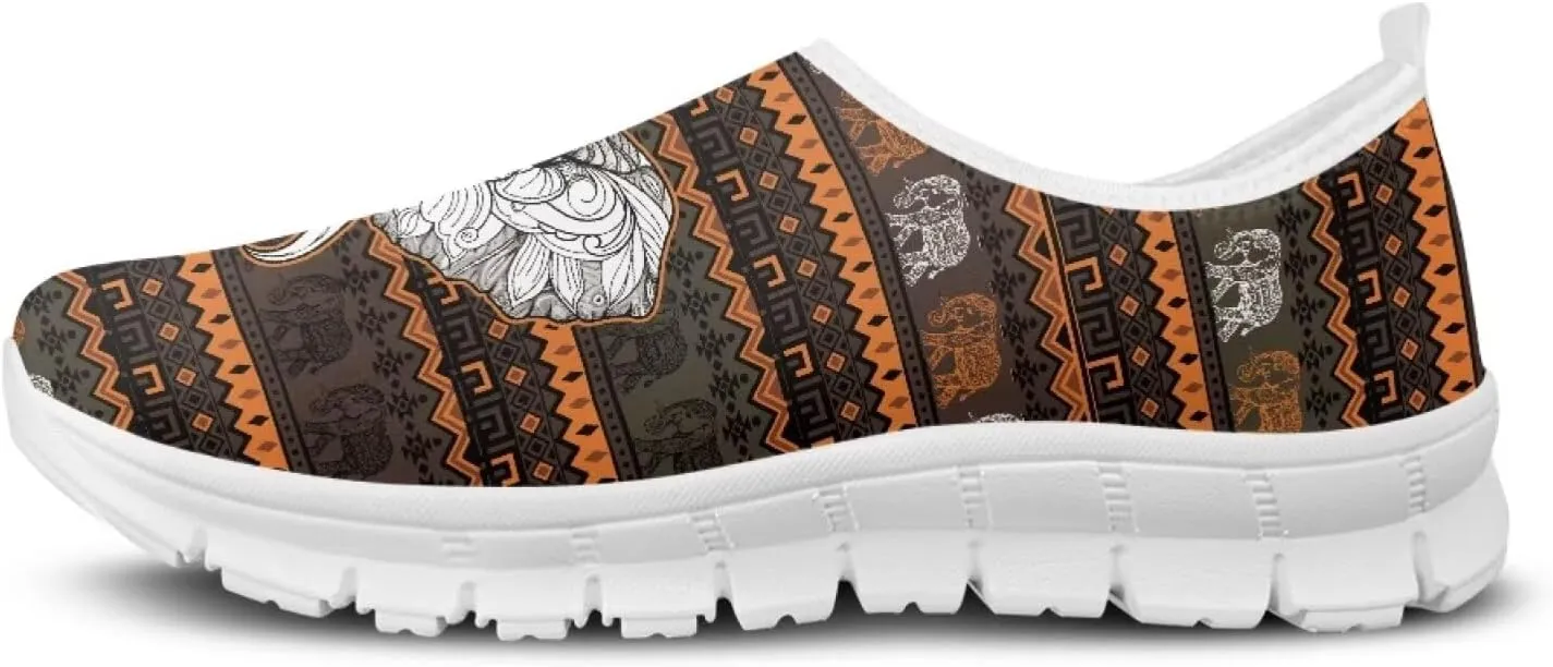Howilath Western Aztec Slip on Loafers for Women Casual Shoes Anti-Skid Running Sneakers for Travel Indoor Training