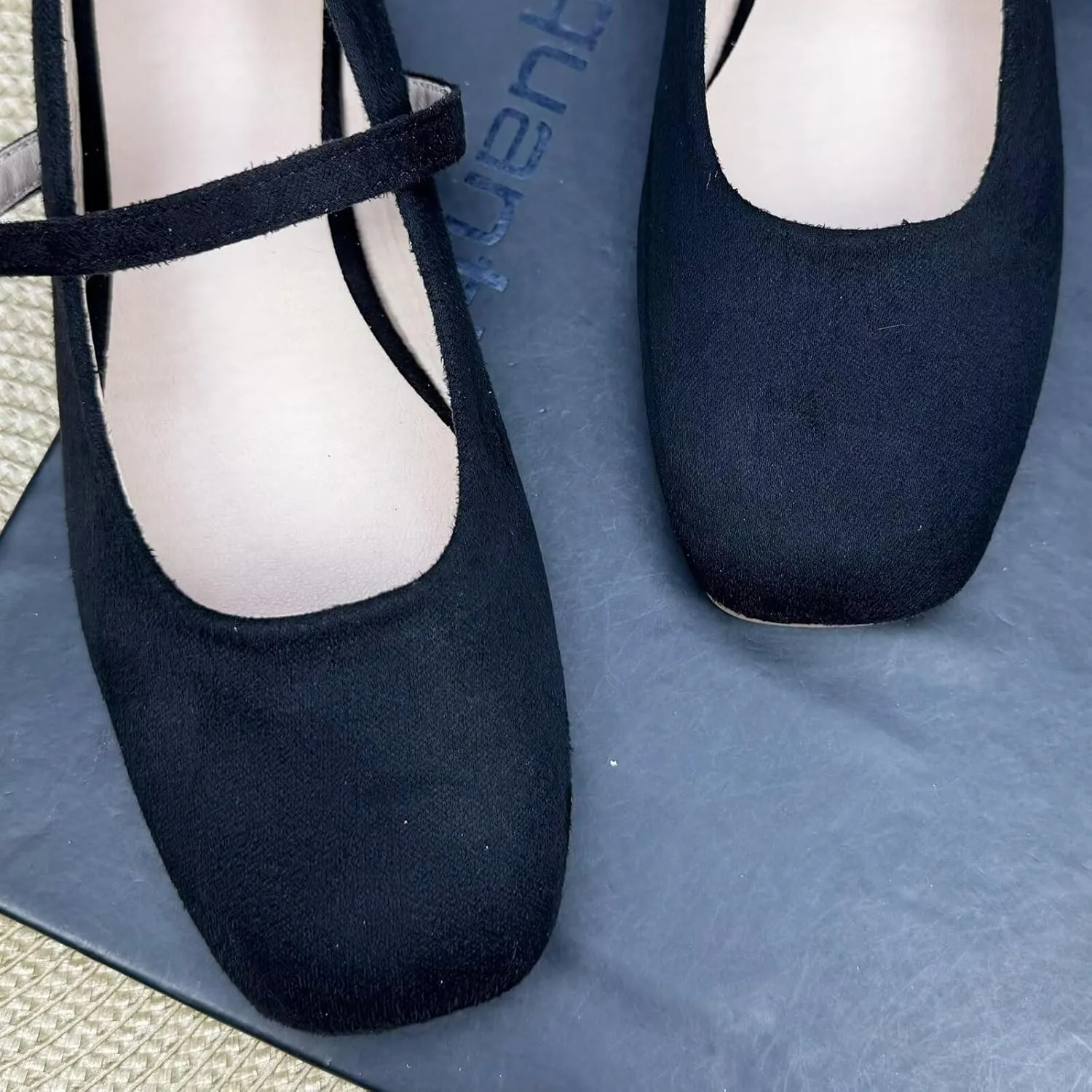 INEELUYI Women's Mary Janes Flats Square Toe Adjustable Buckle Vintage Style Dress Flats Shoes Ballerina Flat Shoes