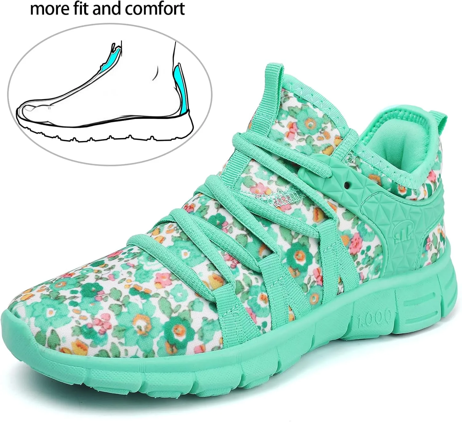 INZCOU Running Shoes Lightweight Tennis Shoes Non Slip Gym Workout Shoes Breathable Mesh Walking Sneakers