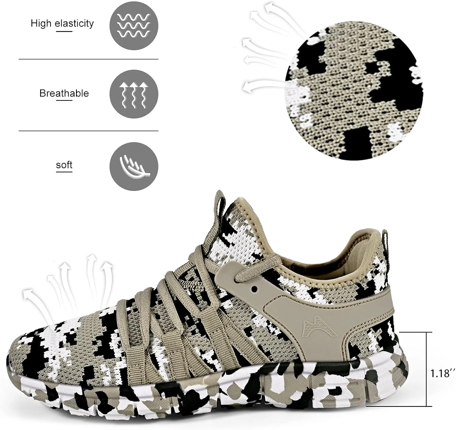 INZCOU Running Shoes Lightweight Tennis Shoes Non Slip Gym Workout Shoes Breathable Mesh Walking Sneakers