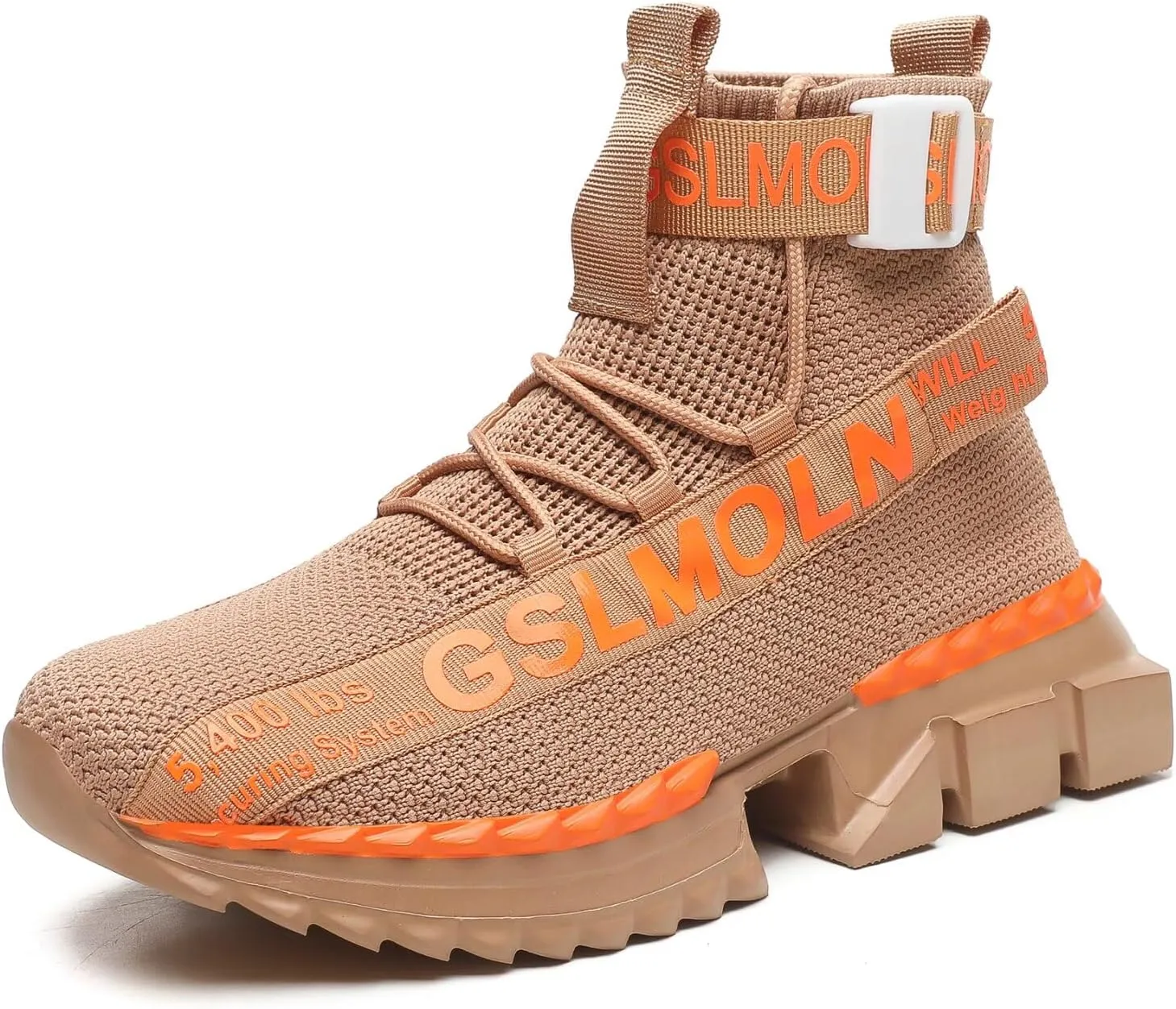 Jakcuz Men's High Top Sneakers Breathable Gym Athletic Running Walking Tennis Boy Comfortable Fashion Platform Shoes