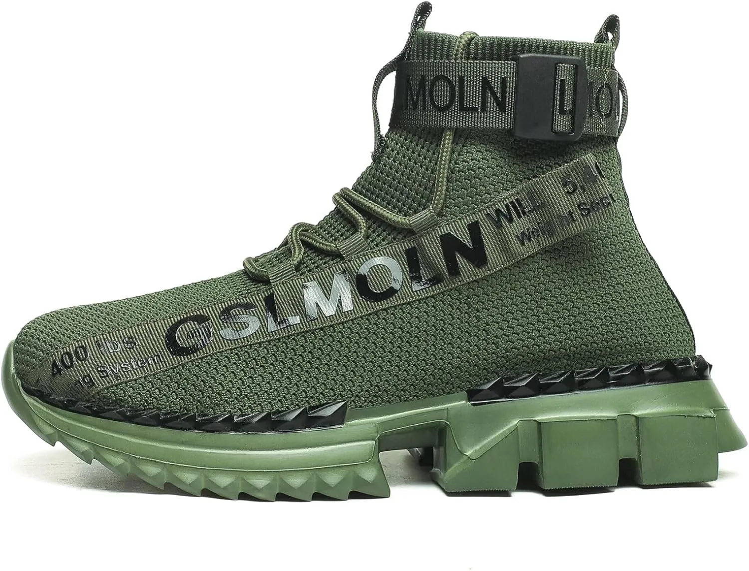 Jakcuz Men's High Top Sneakers Breathable Gym Athletic Running Walking Tennis Boy Comfortable Fashion Platform Shoes
