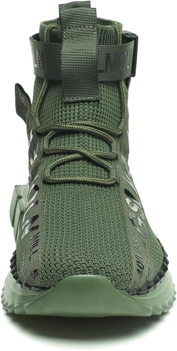 Jakcuz Men's High Top Sneakers Breathable Gym Athletic Running Walking Tennis Boy Comfortable Fashion Platform Shoes