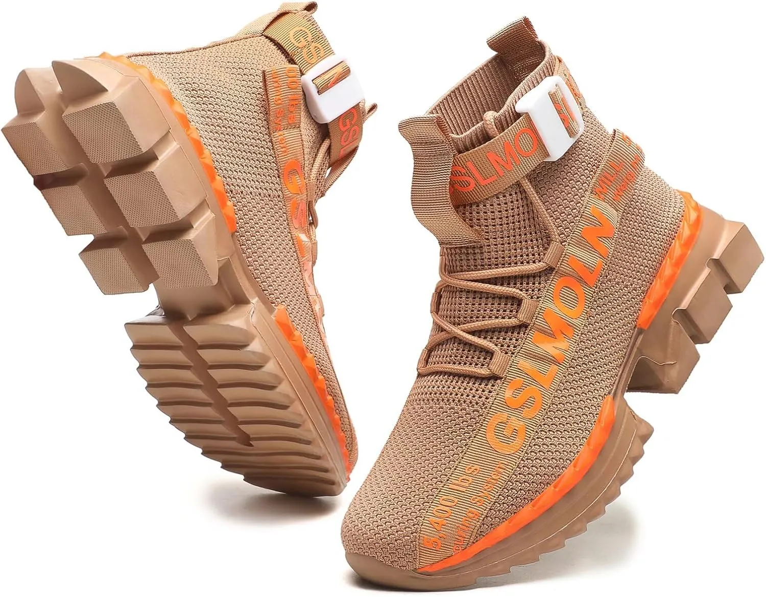 Jakcuz Men's High Top Sneakers Breathable Gym Athletic Running Walking Tennis Boy Comfortable Fashion Platform Shoes