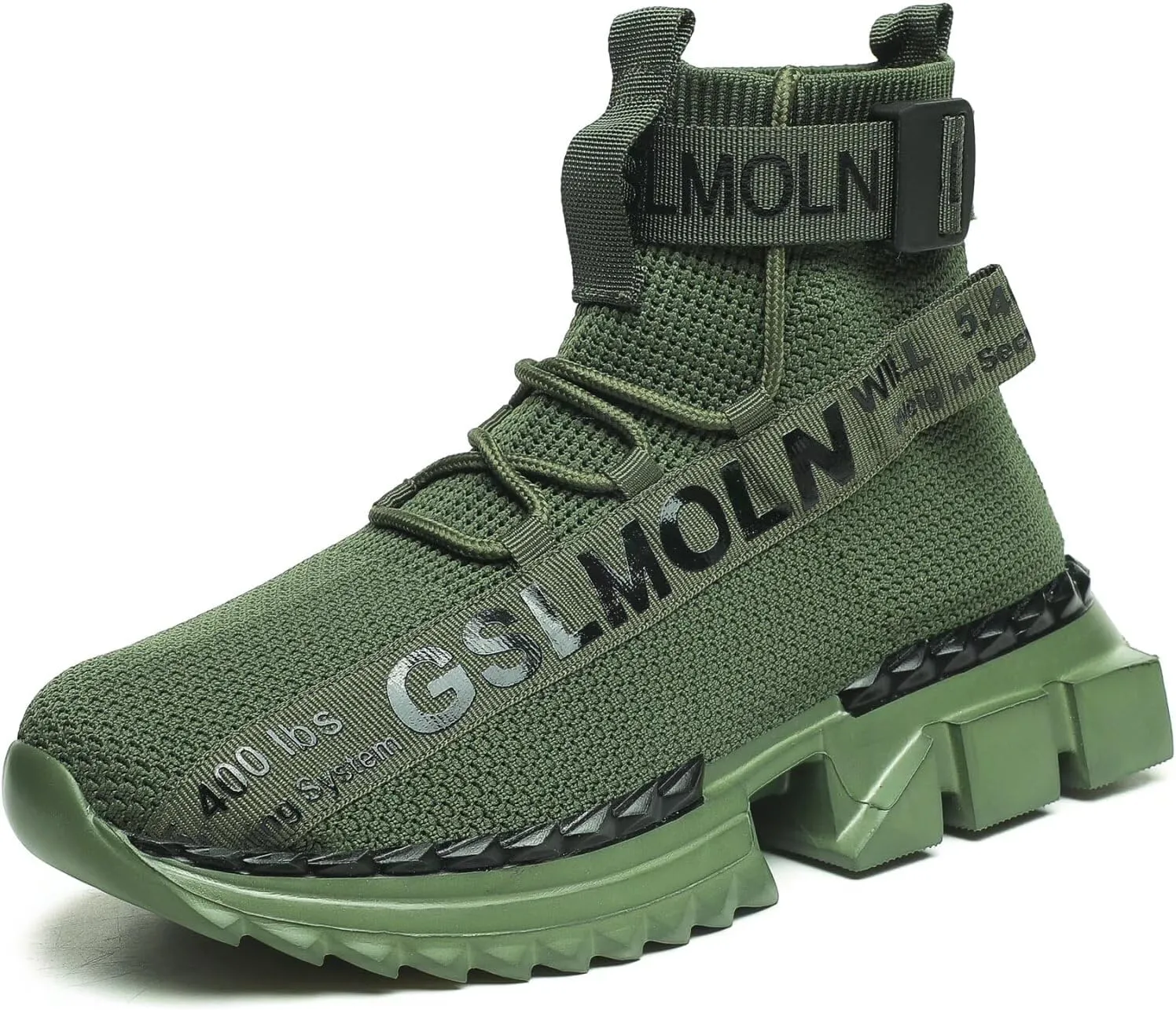 Jakcuz Men's High Top Sneakers Breathable Gym Athletic Running Walking Tennis Boy Comfortable Fashion Platform Shoes