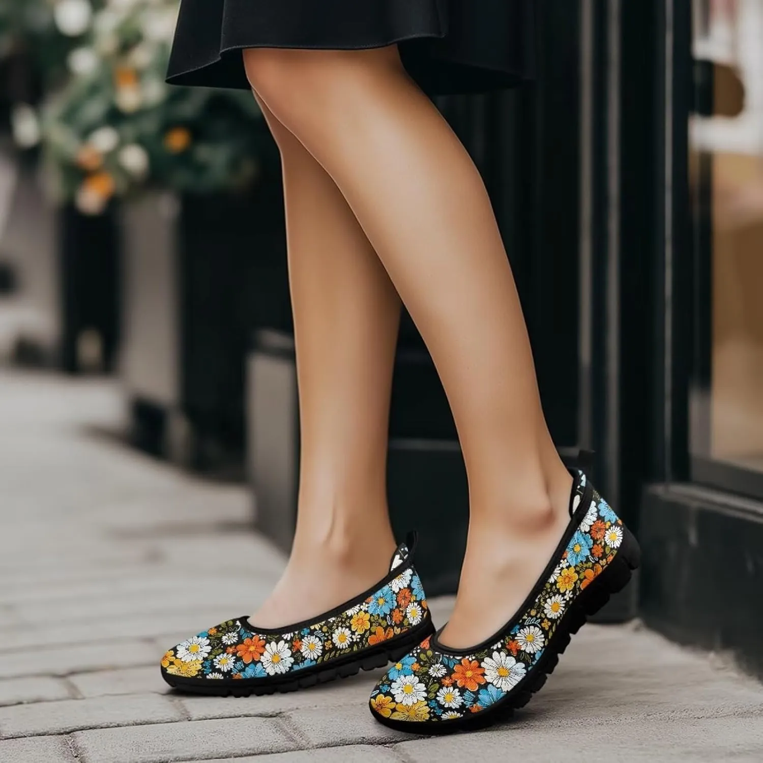 Jeiento Casual Slip On Loafers for Women Lady Mesh Tennis Shoes Breathable Light Weight Low Top Round Toe Walking Sneakers