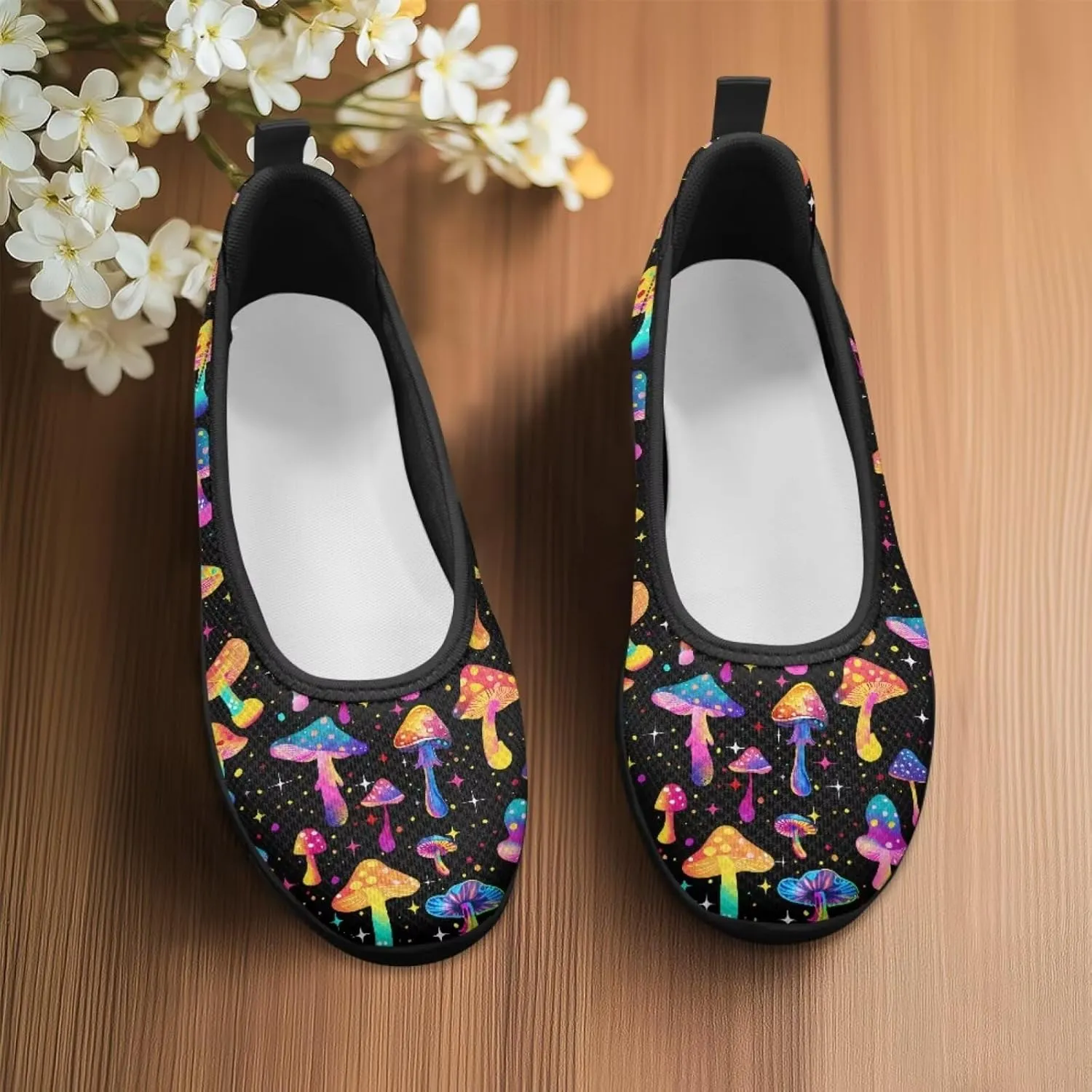 Jeiento Casual Slip On Loafers for Women Lady Mesh Tennis Shoes Breathable Light Weight Low Top Round Toe Walking Sneakers