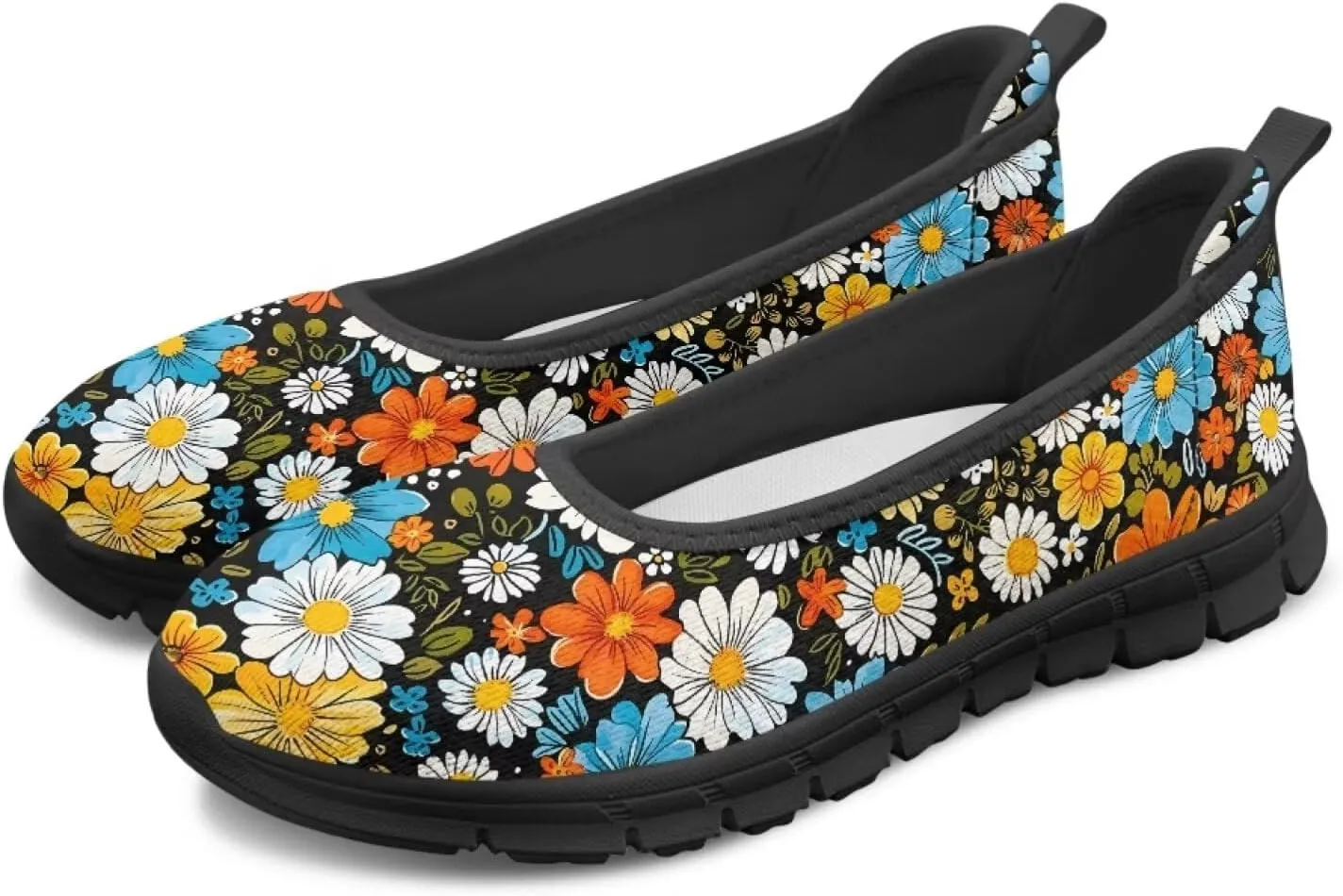 Jeiento Casual Slip On Loafers for Women Lady Mesh Tennis Shoes Breathable Light Weight Low Top Round Toe Walking Sneakers