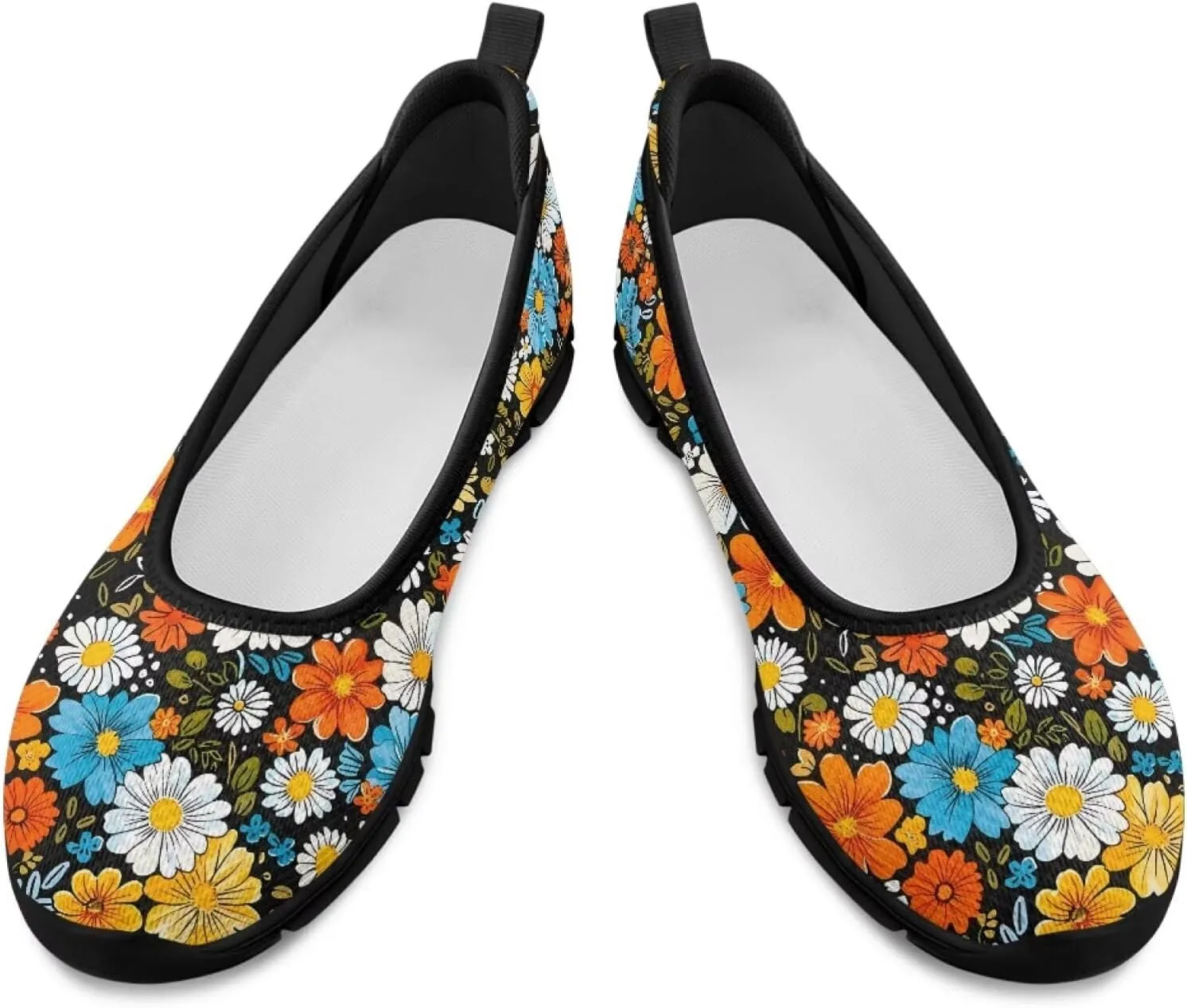 Jeiento Casual Slip On Loafers for Women Lady Mesh Tennis Shoes Breathable Light Weight Low Top Round Toe Walking Sneakers