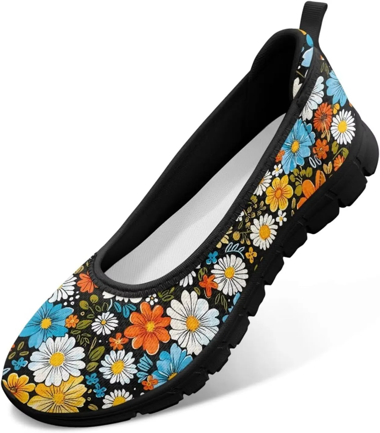 Jeiento Casual Slip On Loafers for Women Lady Mesh Tennis Shoes Breathable Light Weight Low Top Round Toe Walking Sneakers