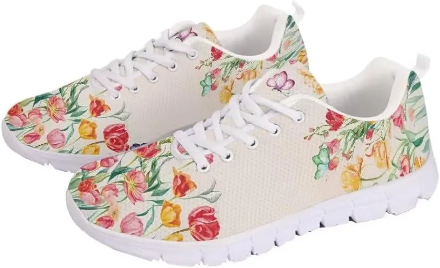 Jeiento Lightweight Walking Shoes for Women Ladies Athletic Workout Casual Shoes Comfort Footwear Trainers Mesh Shoes Lace-up Tennis Shoes