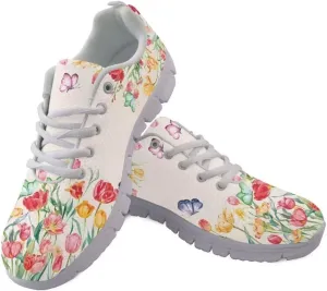 Jeiento Lightweight Walking Shoes for Women Ladies Athletic Workout Casual Shoes Comfort Footwear Trainers Mesh Shoes Lace-up Tennis Shoes